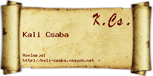 Kali Csaba névjegykártya